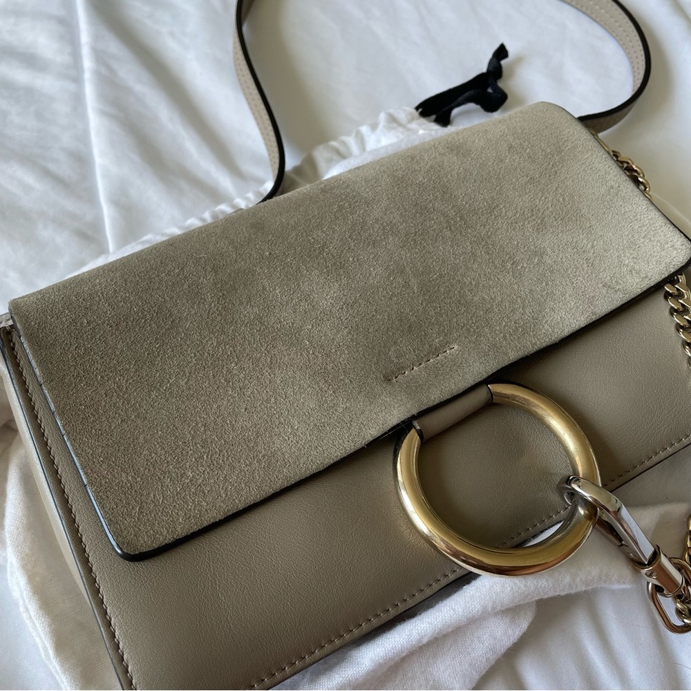 Chloe Suede Calfskin Small Faye Shoulder Bag - Picture 2 of 10